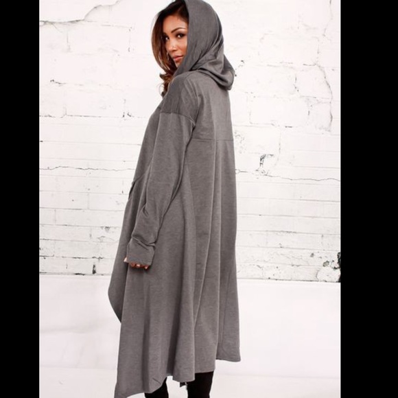 Cow Neck Hoodie Dress - Picture 2 of 2